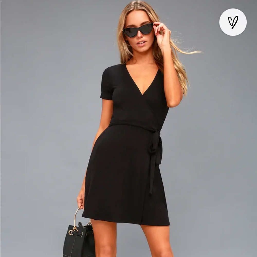 Lulus Belvedere Black Wrap Dress
